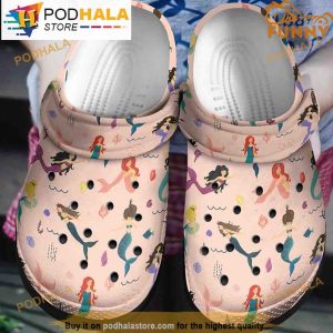 Colorful Pattern Mermaid Clogband 3D Crocs, Funny Crocs