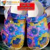 Colorful Sunflowers Hippie Clogband 3D Crocs, Funny Crocs
