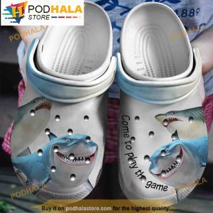Come To Play The Game Shark Clogband 3D Crocs, Funny Crocs