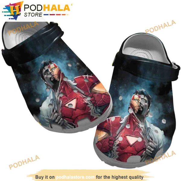 Comic Tony Stark Iron Man Clogband 3D Crocs, Funny Crocs