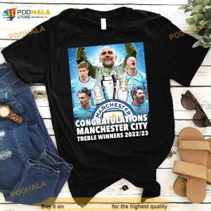 Congratulations Manchester City Treble Winners 2022 2023 Shirt 3
