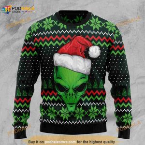 Cool Alien 3D Funny Ugly Sweater, Funny Xmas Gift