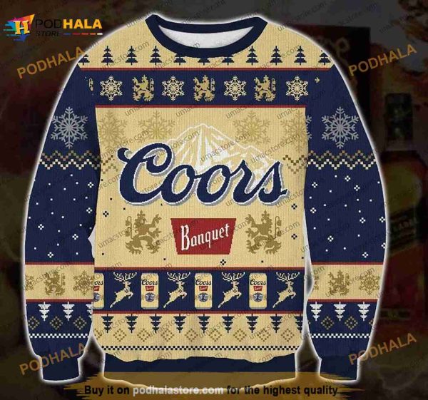 Coors Banquet Beer 3D Print Christmas Sweater