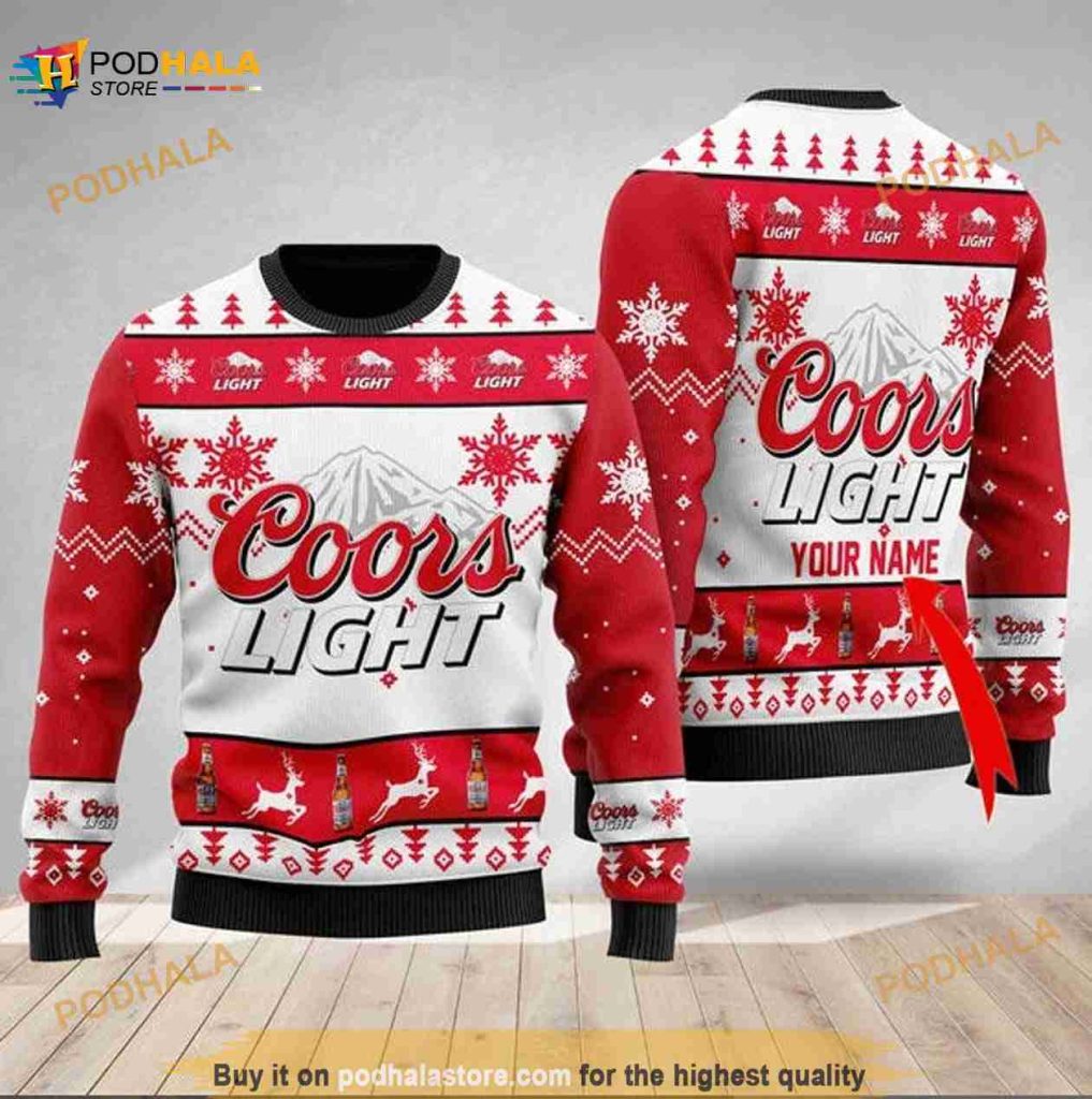 Coors Light Custom Ugly Knitted Christmas 3D Sweater