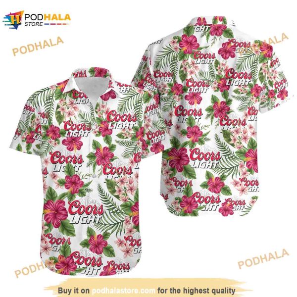 Coors Light Unisex Hawaiian Shirt, Ccoors Light Beer Button Up Shirt