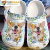 Corgi Classic White Personalized Dog Clogband 3D Crocs, Funny Crocs