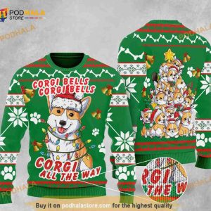 Corgi Dog Bells Christmas Ugly Christmas Sweater