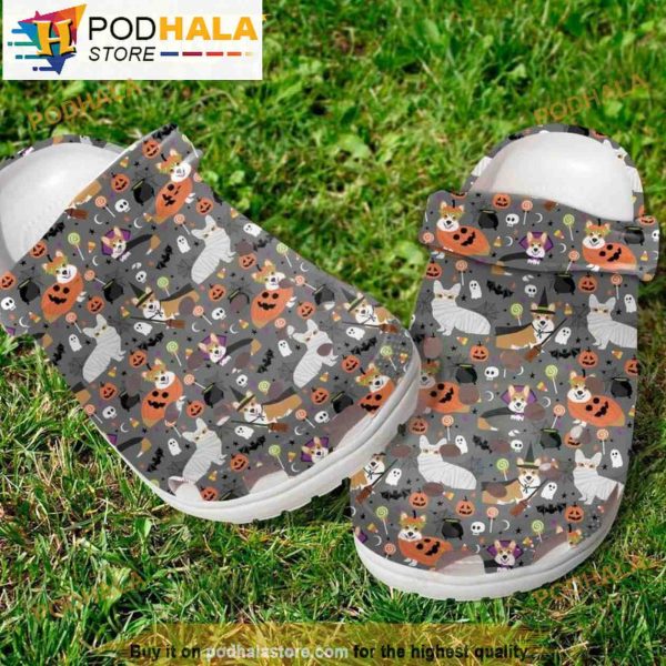 Corgi Dog Halloween Clogband 3D Crocs, Funny Crocs