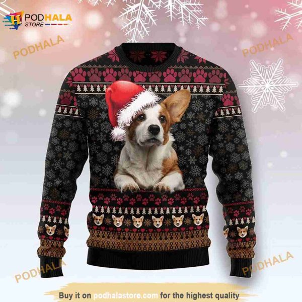 Corgi Santa Claus Christmas Funny 3D Ugly Sweater