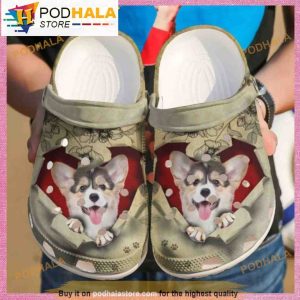 Corgi They Steal My Heart Dog In Clogband 3D Crocs, Funny Crocs