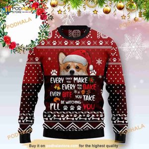 Corgi With Santa Hat Funny Ugly Christmas Sweater 2023