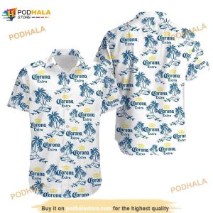 Corona Beer Hawaiian Shirt, Coconut Tree Aloha Shirt, Summer Vacation Funny Gift
