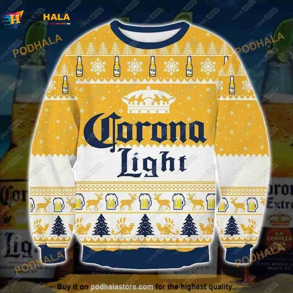 Corona Light 3D Print Christmas Sweater