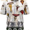 Cosy Store Mushroom Button Up Shirt, Mushroom 3D Hawaiian Shirt