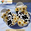 Cow Sunflowers Garden Clogband 3D Crocs, Funny Crocs