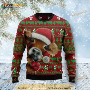 Cow Xmas Woolen Sweater, Ugly Christmas Sweater
