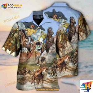 Cowboy Shootin Riding Horse Desert Hawaiian Shirt Gifts For Horse Lovers 2