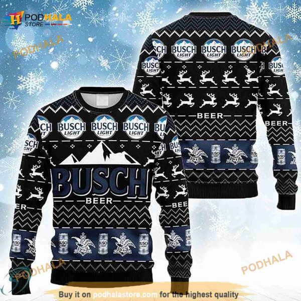 Cozy Busch Beer Christmas Ugly Sweater Ugly Christmas 3D Sweater