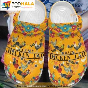Crazy Chicken Lady Clogband 3D Crocs Clog Shoes, Funny Crocs