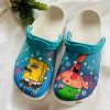 Crazy Patrick Star And Spongebob Clogband 3D Crocs, Funny Crocs