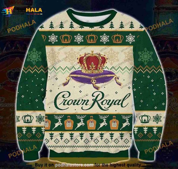 Crown Royal Apple 3D Print Christmas Sweater, gift For Xmas 3D Sweater