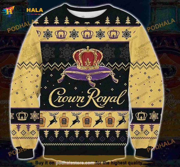 Crown Royal Black 3D Print Christmas Sweater