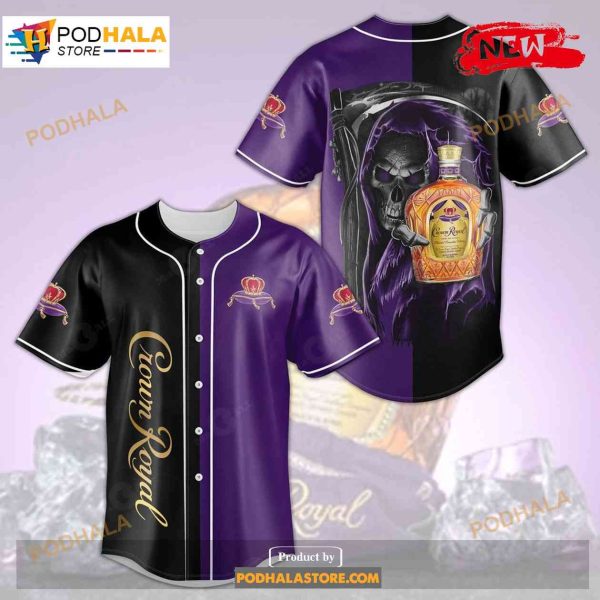 Crown Royal Death All Over Print Purple Baseball Jersey