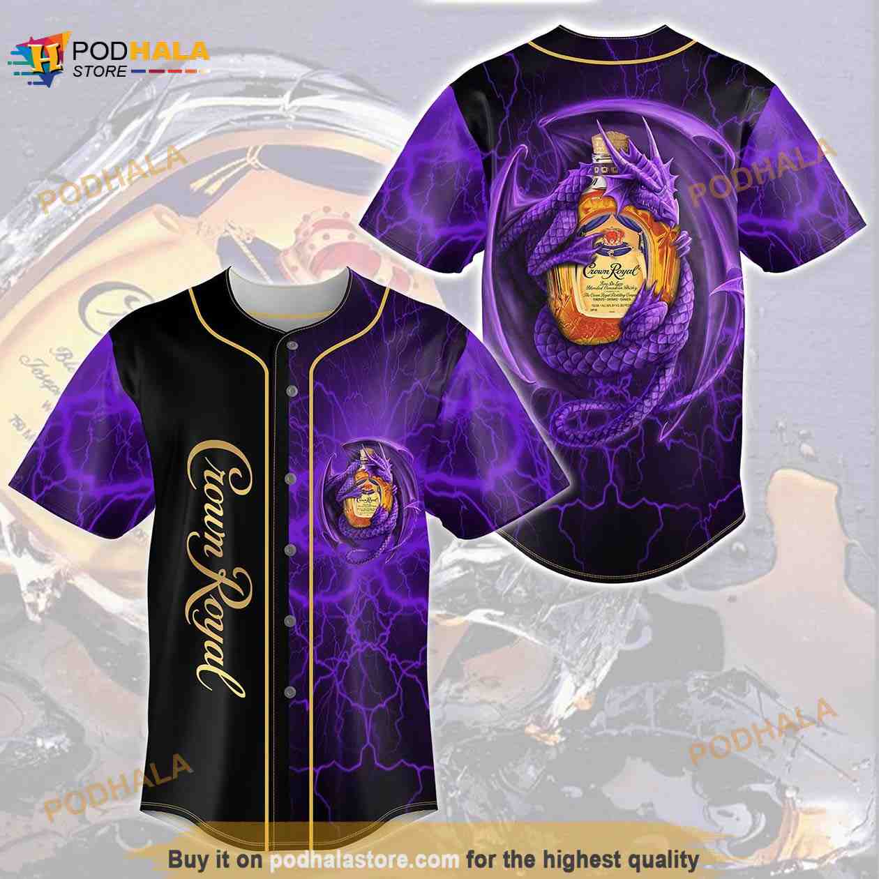 Crown Royal Dragon Thunder All Over Print 3D Unisex 3D Baseball Jersey -  Bring Your Ideas, Thoughts And Imaginations Into Reality Today
