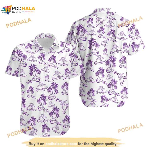Crown Royal Funny Hawaiian Shirt Man Shorts, Tropical Crown Royal Shirt