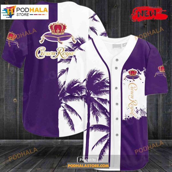 Crown Royal Palm Tree All Over Print 3d Purple Baseball Jersey