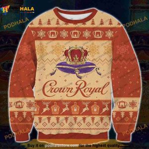 Crown Royal Peach 3D Print Christmas Sweater