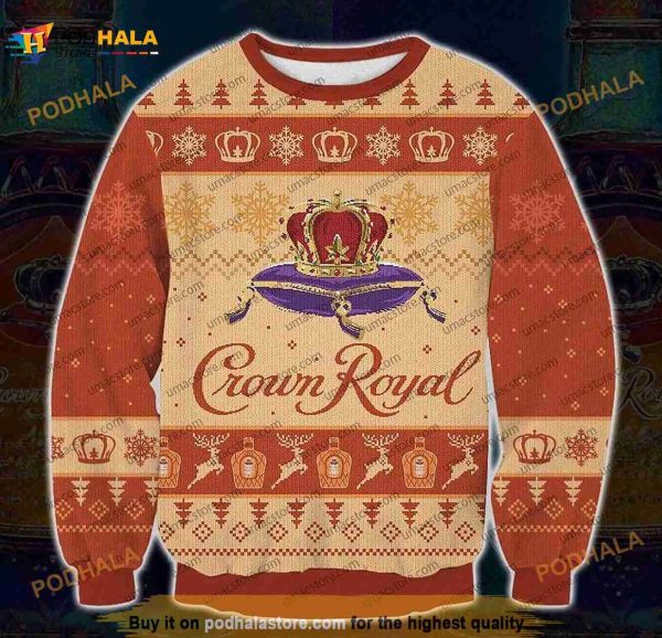 Crown Royal Peach 3D Print Christmas Sweater