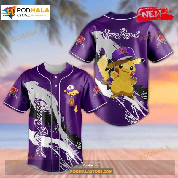 Crown Royal Pikachu Pokemon All Over Print 3d Unisex Baseball Jersey