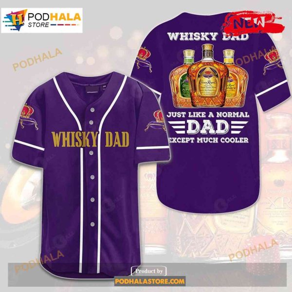 Crown Royal Whisky Dad All Over Print 3d Purple Baseball Jersey