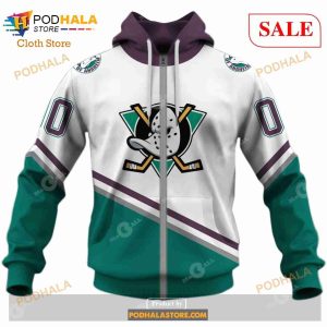 Custom Anaheim Mighty Ducks 90s Vintage Throwback Home Sweatshirt Hoodie 3d 4
