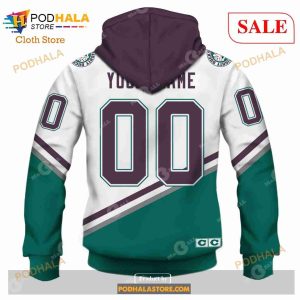 Custom Anaheim Mighty Ducks 90s Vintage Throwback Home Sweatshirt Hoodie 3d 5
