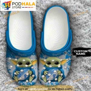 Custom Baby Yoda Detroit Lions Clogband 3D Crocs Clog Shoes