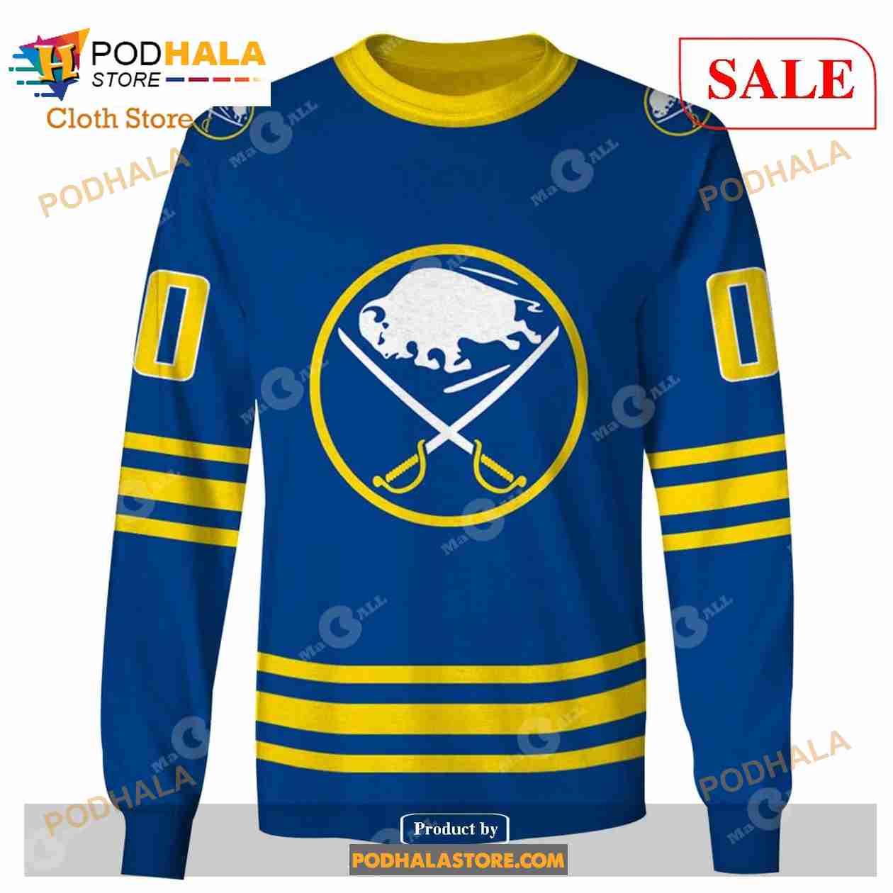 Buffalo Sabres Goat Head 90's Vintage NHL Crewneck Sweatshirt