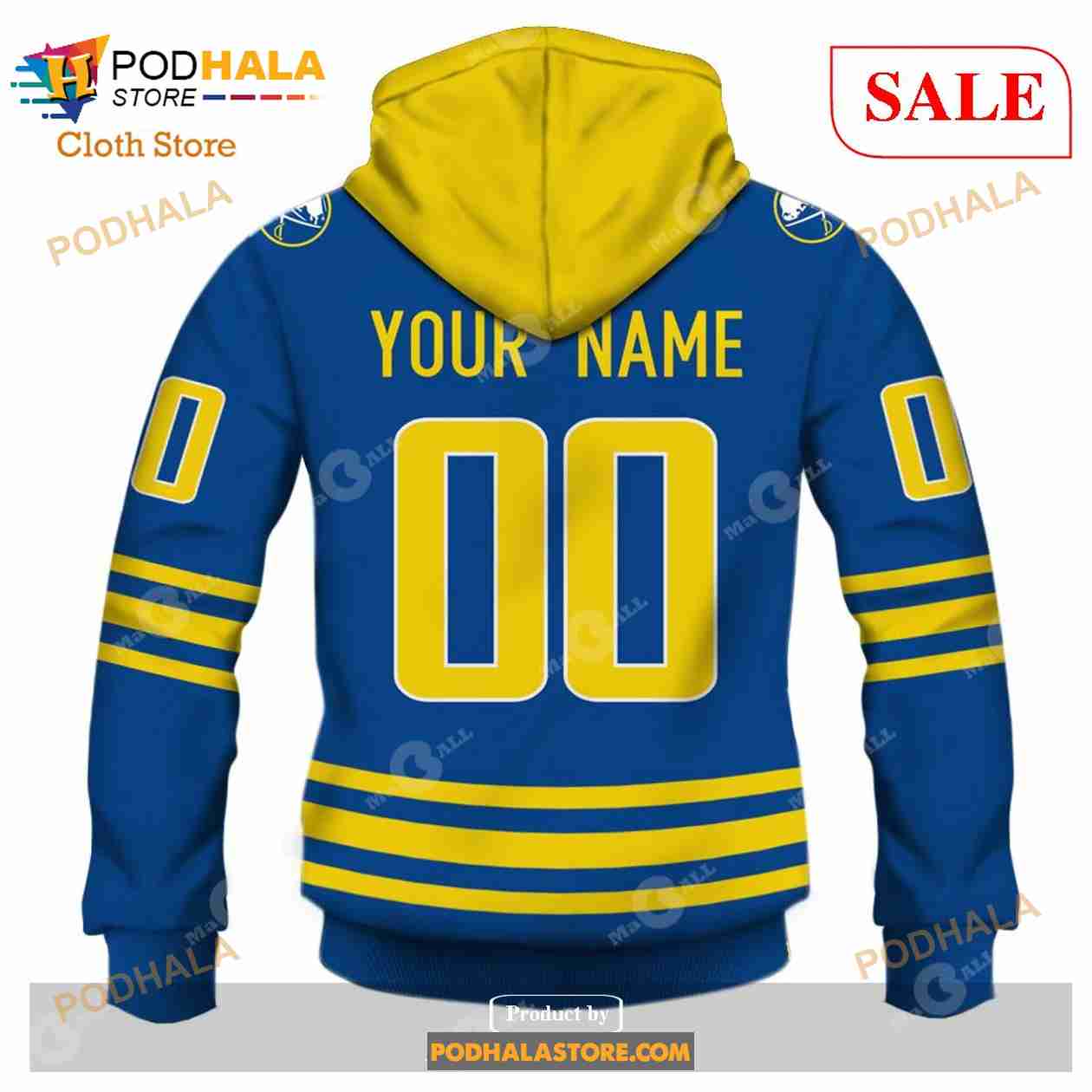 NHL Buffalo Sabres Custom Name Number Retro Jersey Fleece Oodie