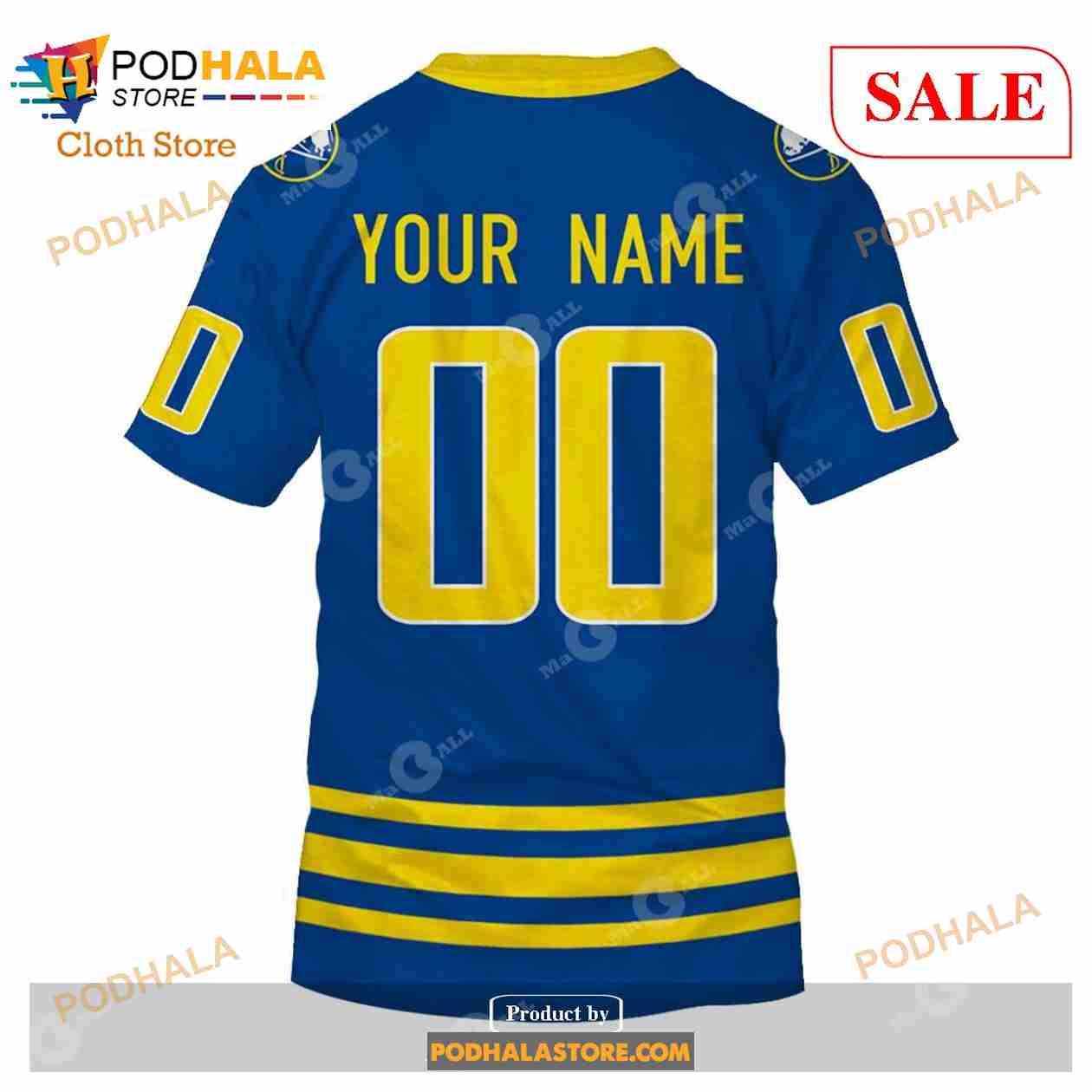 NHL Buffalo Sabres Custom Name Number White Away Jersey Fleece Oodie