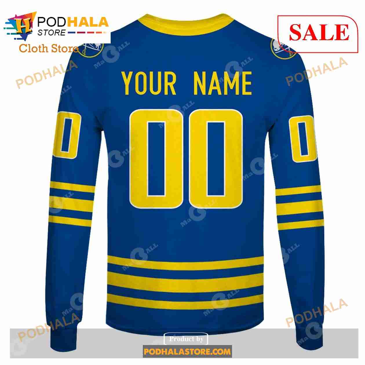 Vintage NHL Buffalo Sabres Hoodie Sweatshirt Blue Large 