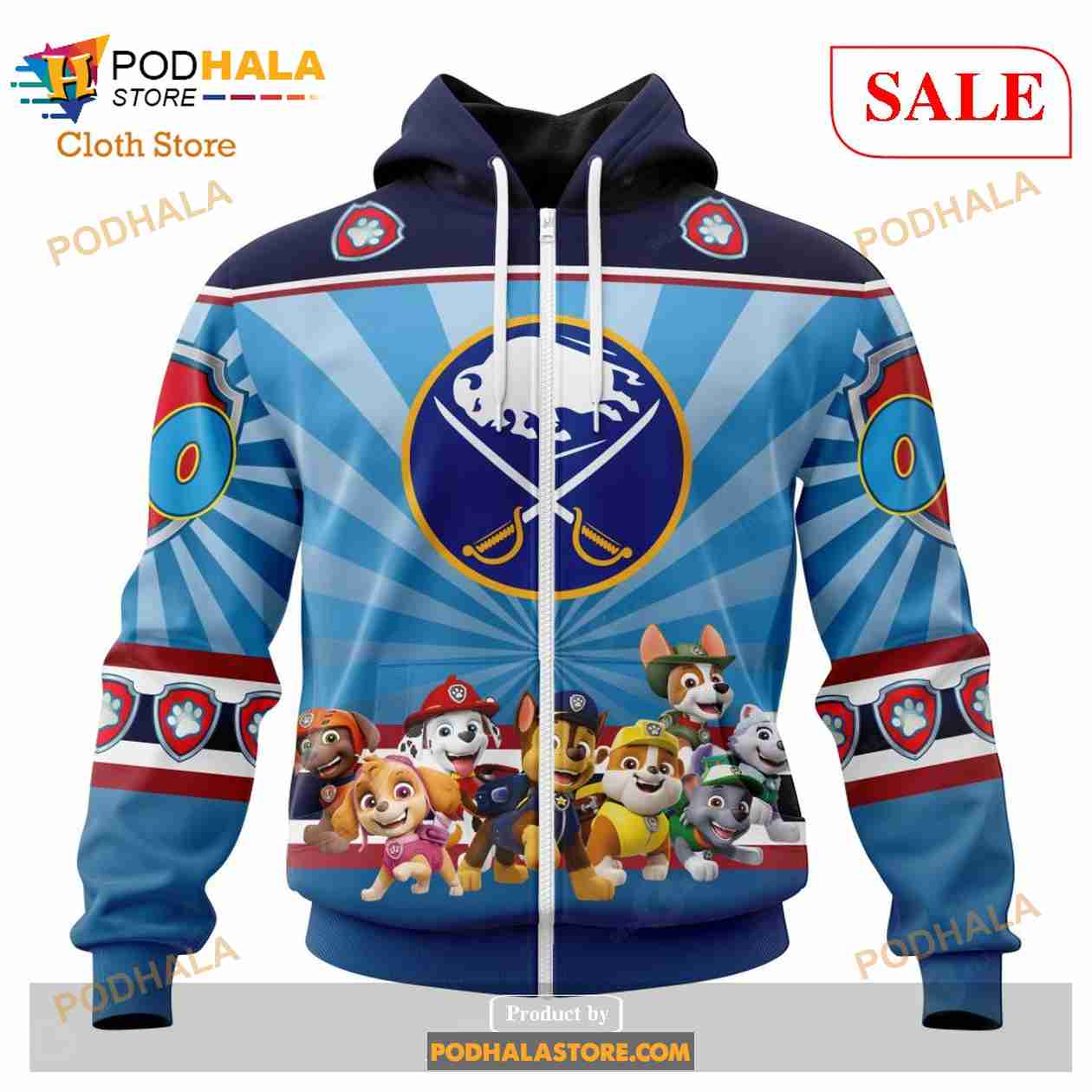 Buffalo Sabres Zip Up Hoodie 3D Logo Sabres Gift - Personalized