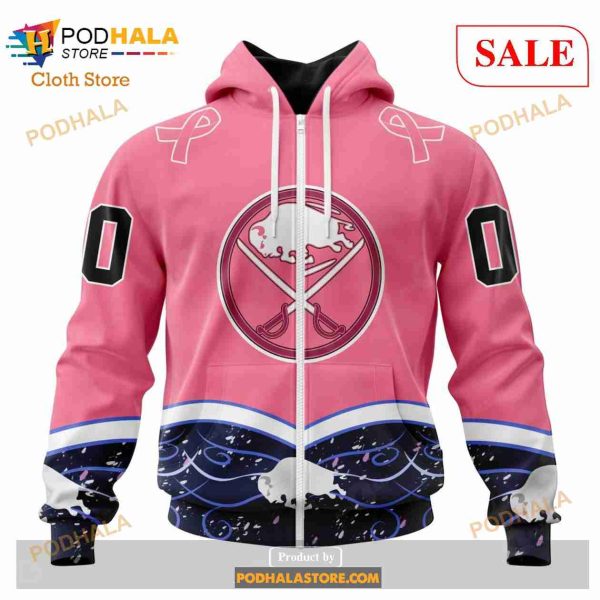 Custom Buffalo Sabres Unisex For Hockey Fights Cancer Sweatshirt NHL Hoodie 3D