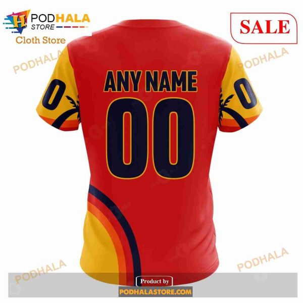 Custom Calgary Flames ALL Star Game Design With Florida Sunset NHL Hoodie 3D