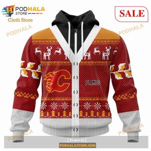 Custom Calgary Flames Chrismas Season Sweatshirt Nhl Hoodie 3d 2