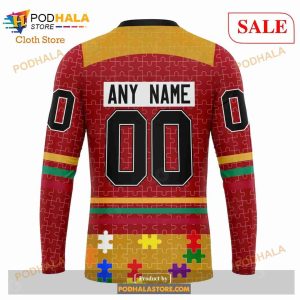 Custom Calgary Flames Fearless Aganst Autism Sweatshirt Nhl Hoodie 3d 5