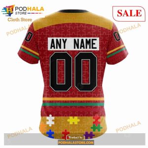 Custom Calgary Flames Fearless Aganst Autism Sweatshirt Nhl Hoodie 3d 7