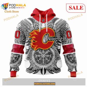 Custom Calgary Flames Norse Viking Symbols Sweatshirt Nhl Hoodie 3d 4