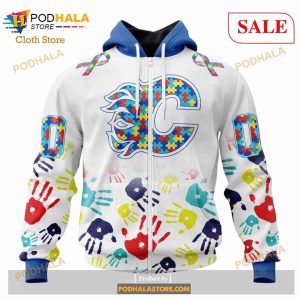 Custom Calgary Flames Special Autism Awareness Design Sweatshirt Nhl Hoodie 3d 2