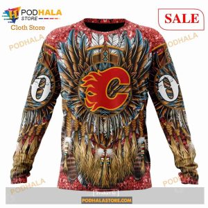 Custom Calgary Flames Special Native Costume Design Sweatshirt Nhl Hoodie 3d 4